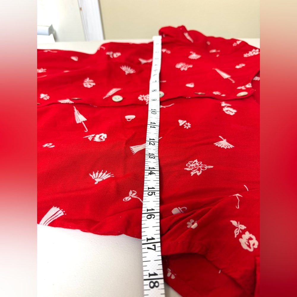 Vintage Coldwater Creek Red Rayon Button Front Dress Size Small - Picture 8 of 15